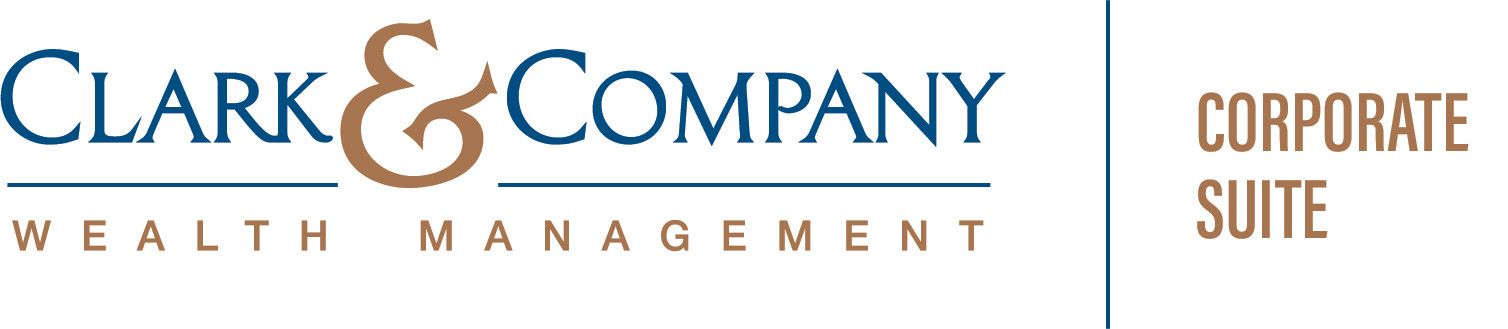 A company logo that is blue and brown.